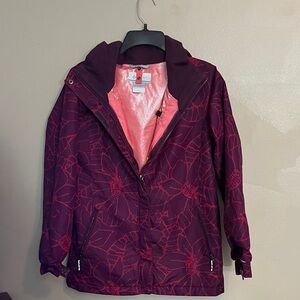Columbia kids Burgundy Floral Ski Jacket